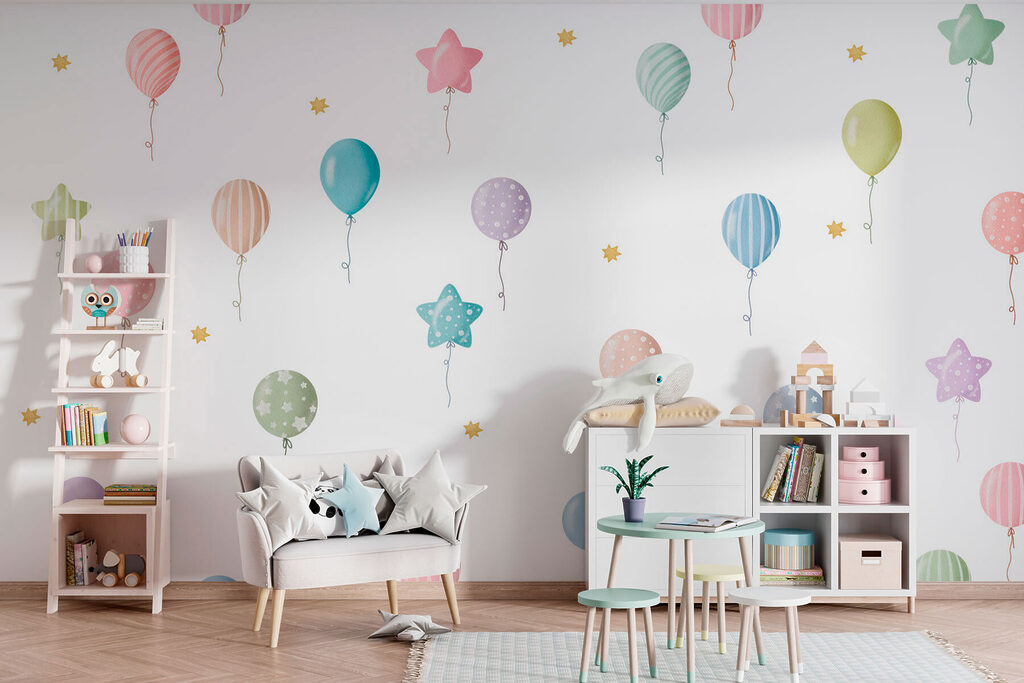 Pattern of balloons and stars Pattern of balloons and stars