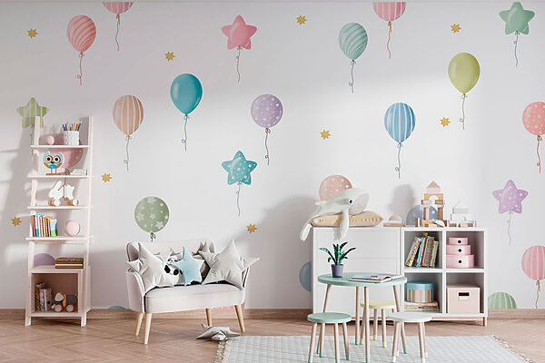 Pattern of balloons and stars Pattern of balloons and stars