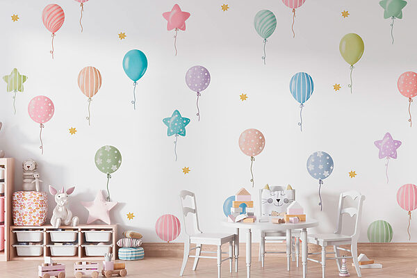 Pattern of balloons and stars Pattern of balloons and stars