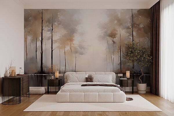 Painting of trees and water Painting of trees and water