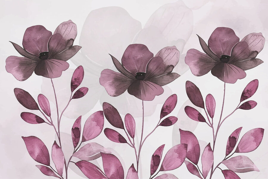 Purple flowers and leaves Purple flowers and leaves