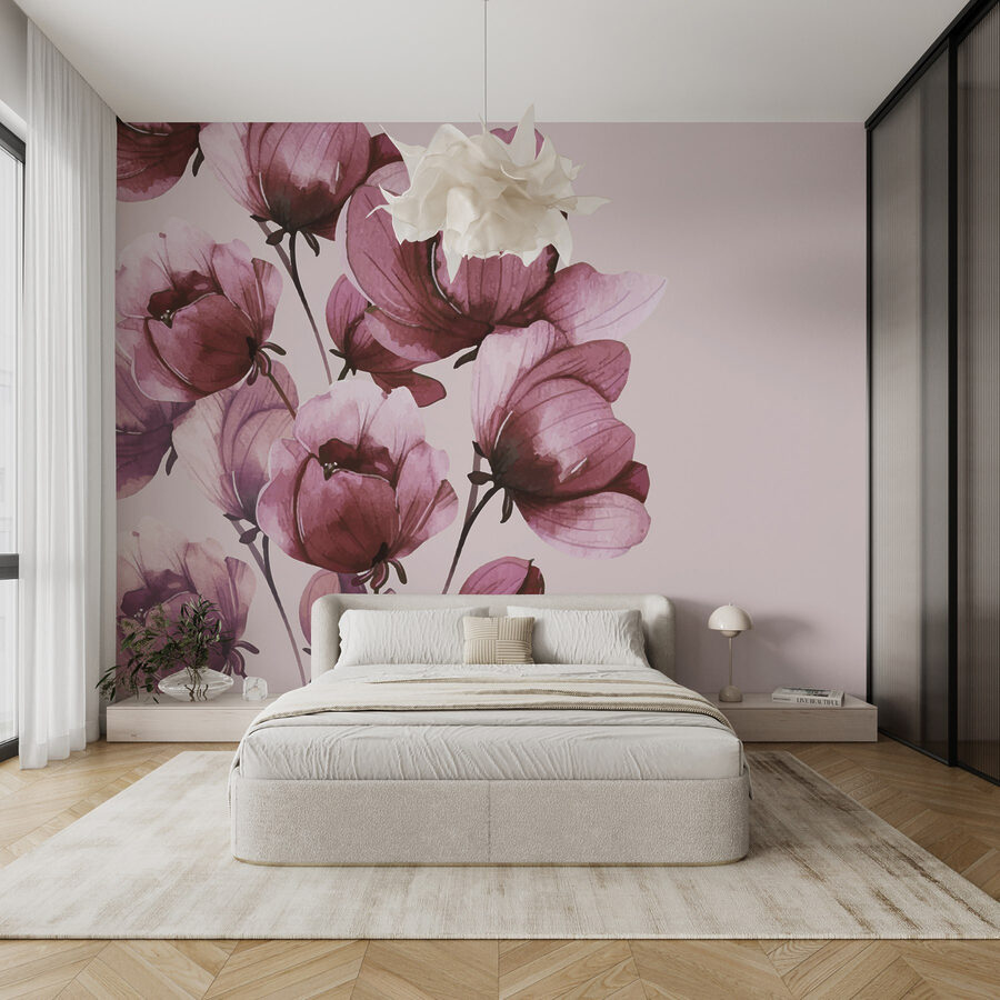 Delicate blooms in soft hues.