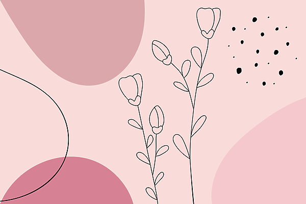 Drawing of flowers and circles Drawing of flowers and circles