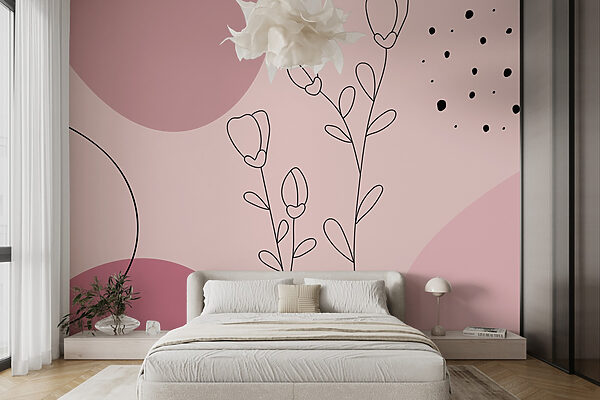 Drawing of flowers and circles Drawing of flowers and circles