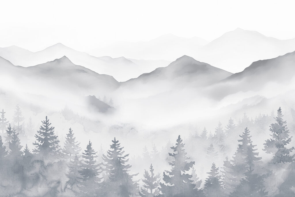 Landscape of mountains and trees Landscape of mountains and trees