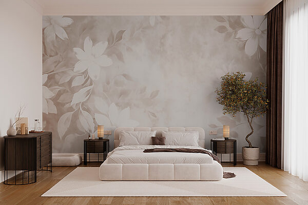 White and gray floral pattern White and gray floral pattern