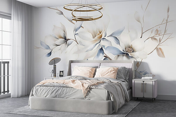Painting of flowers on a white background Painting of flowers on a white background