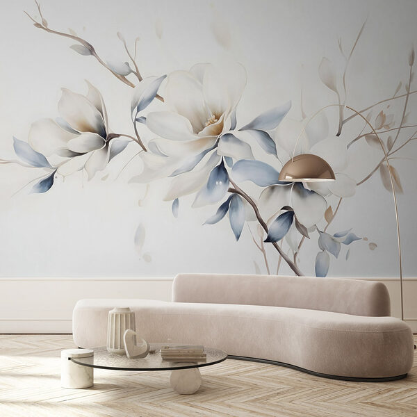 Painting of flowers on a white background Painting of flowers on a white background