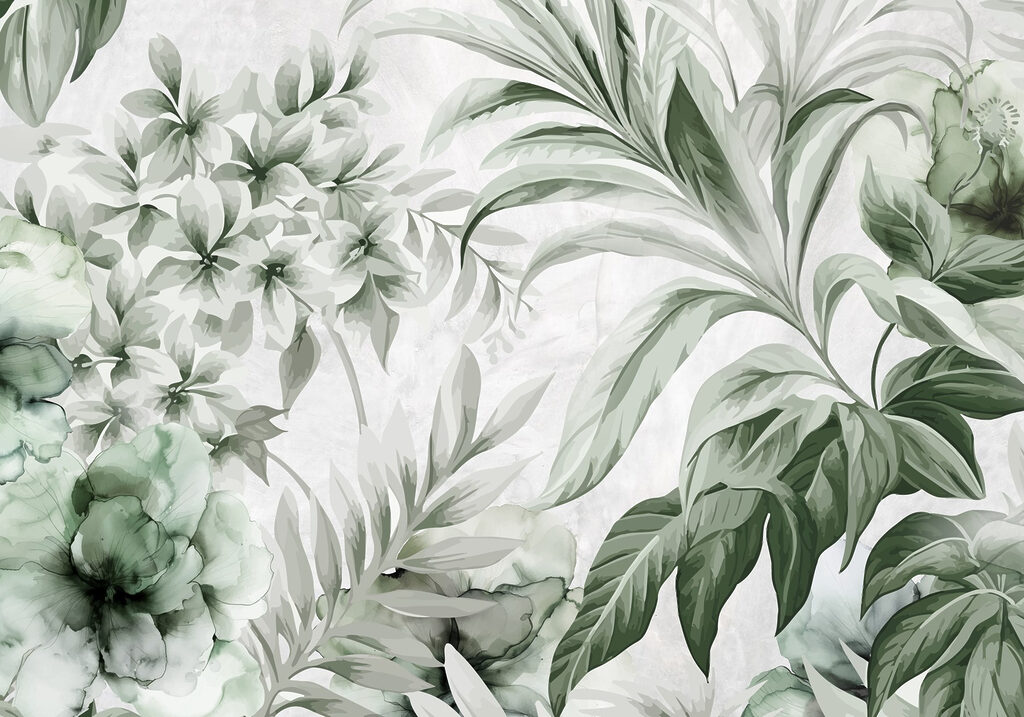 Fresh botanical patterns in green hues Fresh botanical patterns in green hues