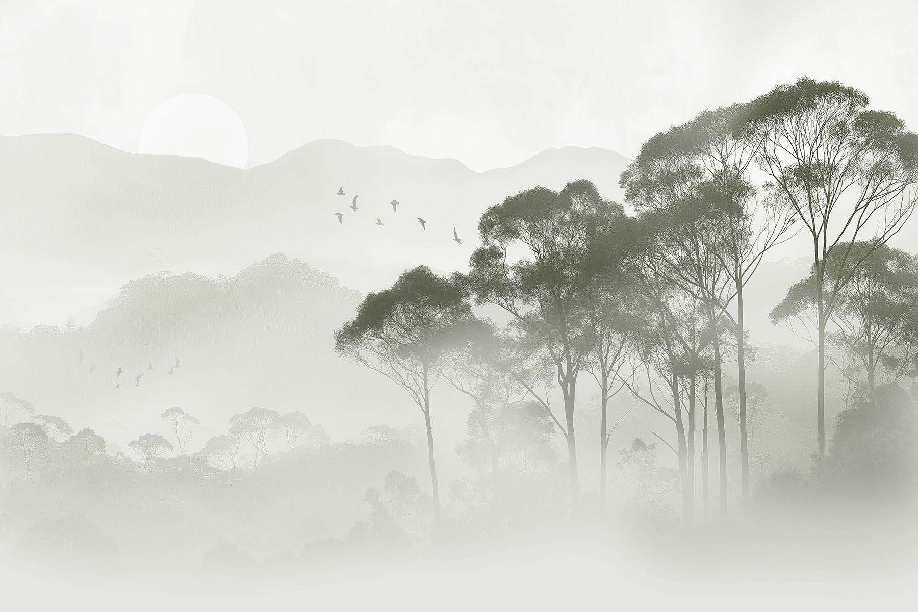 Birds flying over trees Birds flying over trees