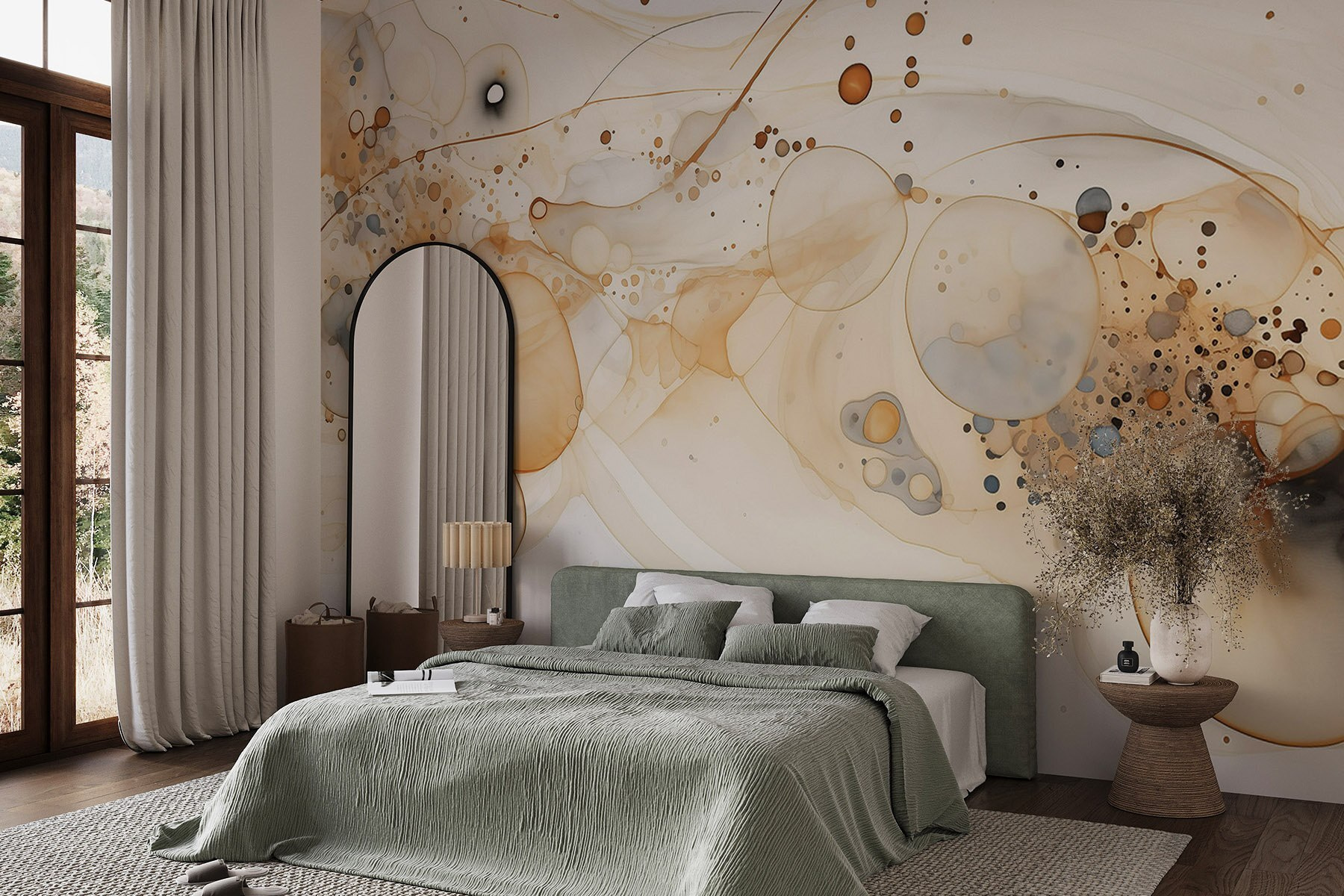 Fluid art with earthy tones.
