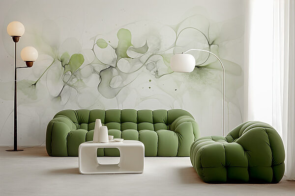 Fluid shapes and gentle green tones Fluid shapes and gentle green tones