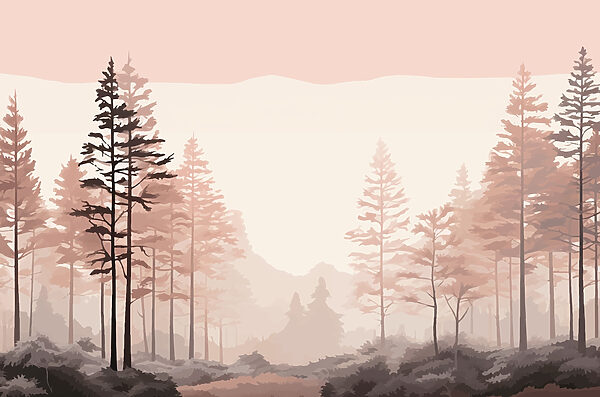Landscape of trees and bushes Landscape of trees and bushes