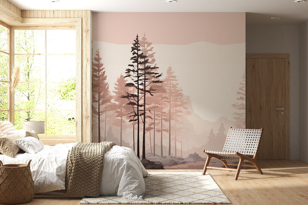 Landscape of trees and bushes Landscape of trees and bushes