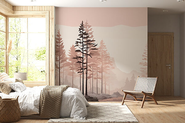Landscape of trees and bushes Landscape of trees and bushes