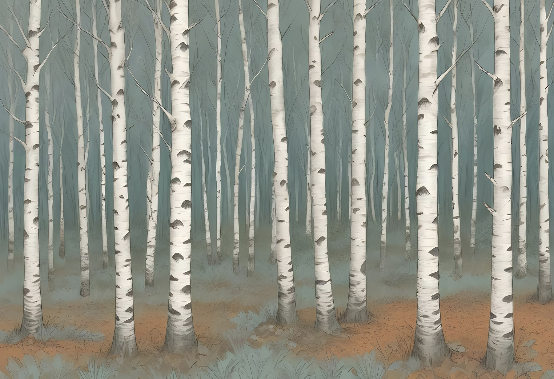 Group of trees in a forest