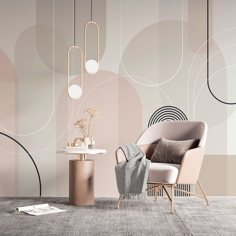 Wall murals Soft curves in subtle earth tones. - Image 2
