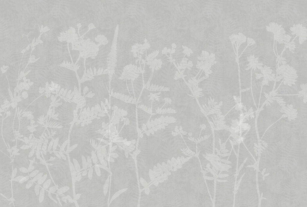 White floral pattern on a gray background White floral pattern on a gray background