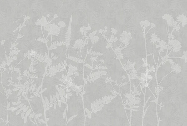 White floral pattern on a gray background White floral pattern on a gray background
