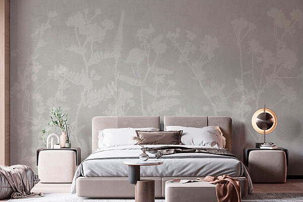 White floral pattern on a gray background White floral pattern on a gray background