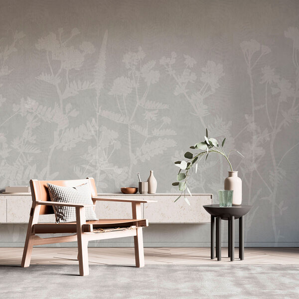 White floral pattern on a gray background White floral pattern on a gray background