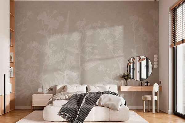 White floral pattern on a gray background White floral pattern on a gray background