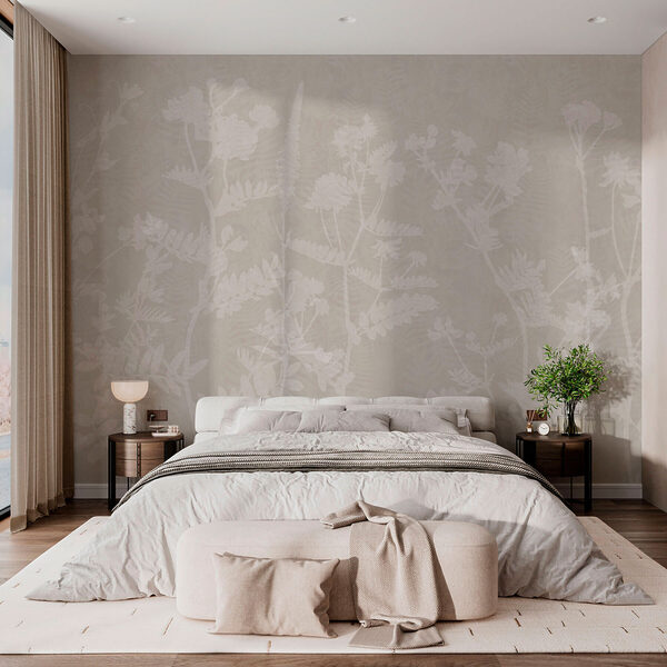 White floral pattern on a gray background White floral pattern on a gray background