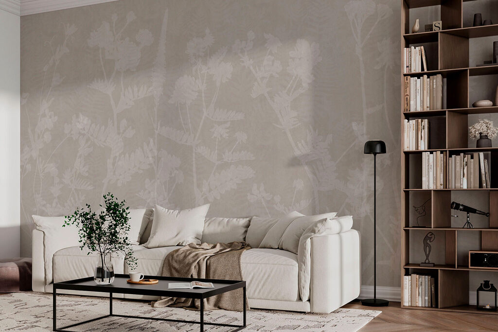 White floral pattern on a gray background White floral pattern on a gray background