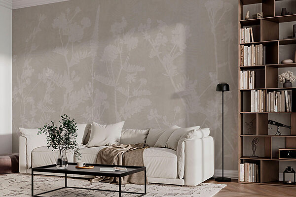 White floral pattern on a gray background White floral pattern on a gray background