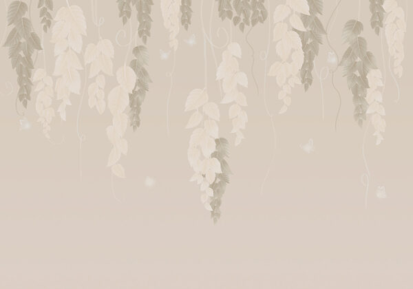 Wallpaper with leaves and butterflies Wallpaper with leaves and butterflies