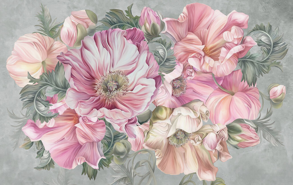 Delicate blooms in soft pastel hues Delicate blooms in soft pastel hues