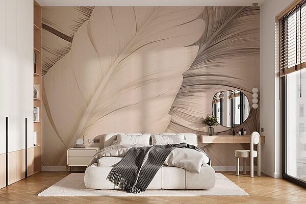 Textured white feathers in soft tones Textured white feathers in soft tones