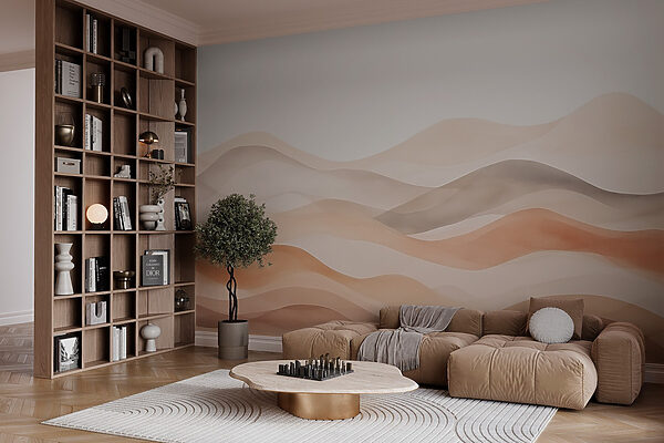 Brown and white wavy lines Brown and white wavy lines