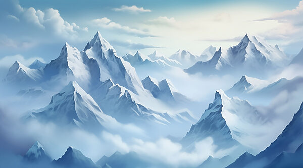 Mountain range with clouds Mountain range with clouds