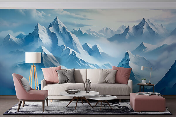 Mountain range with clouds Mountain range with clouds