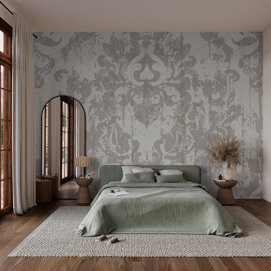 White and grey wallpaper