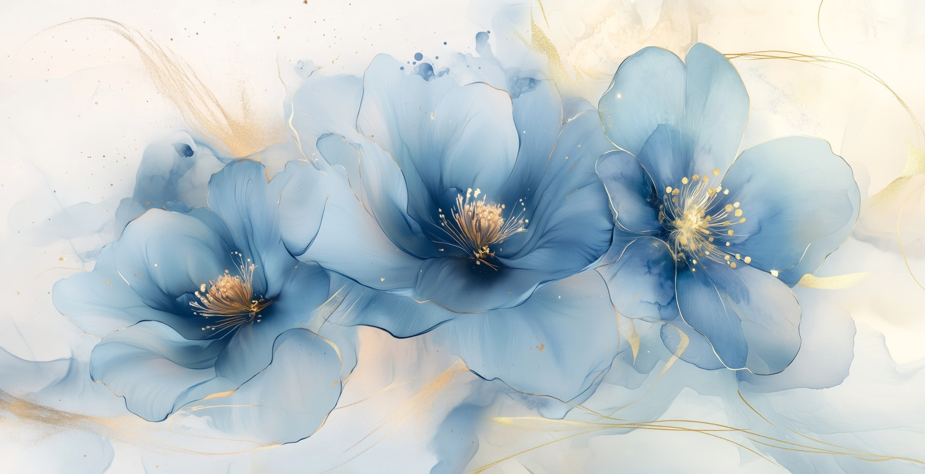 Delicate blue blossoms in soft hues Delicate blue blossoms in soft hues