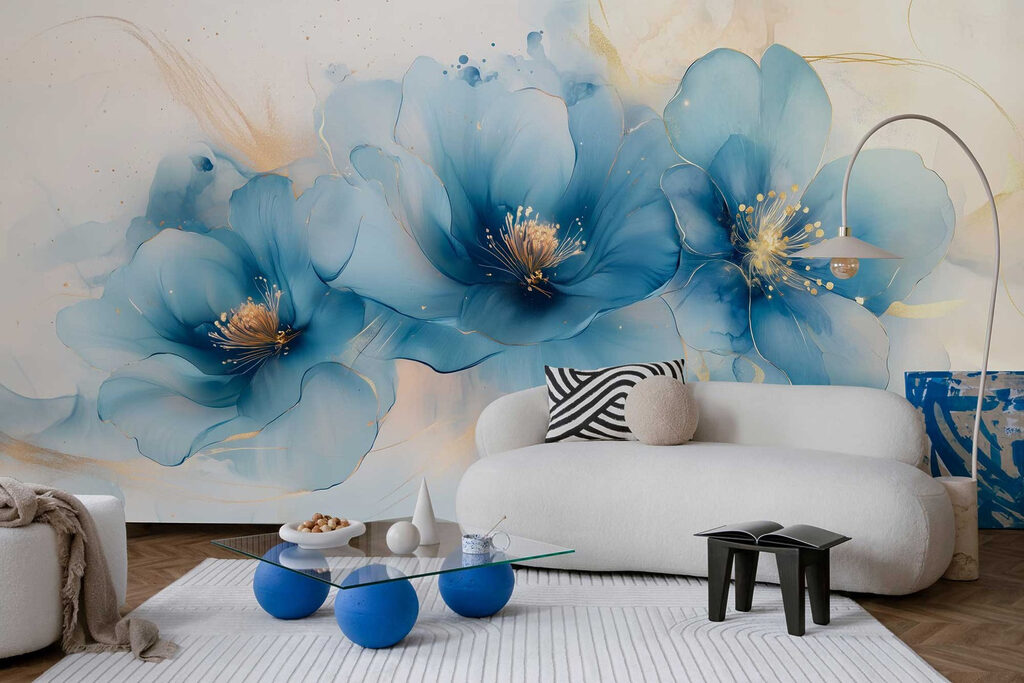 Delicate blue blossoms in soft hues Delicate blue blossoms in soft hues