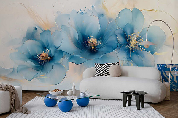 Delicate blue blossoms in soft hues Delicate blue blossoms in soft hues