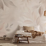Wall mural Delicate leaves in soft tones