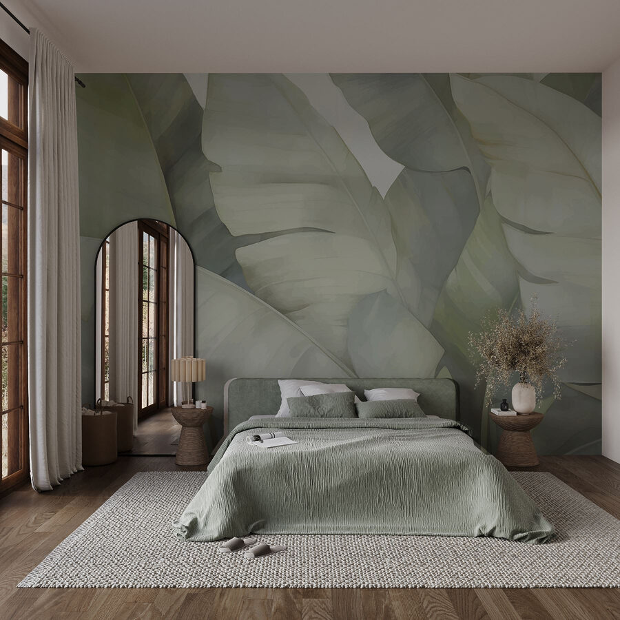 Lush leaves in soft hues