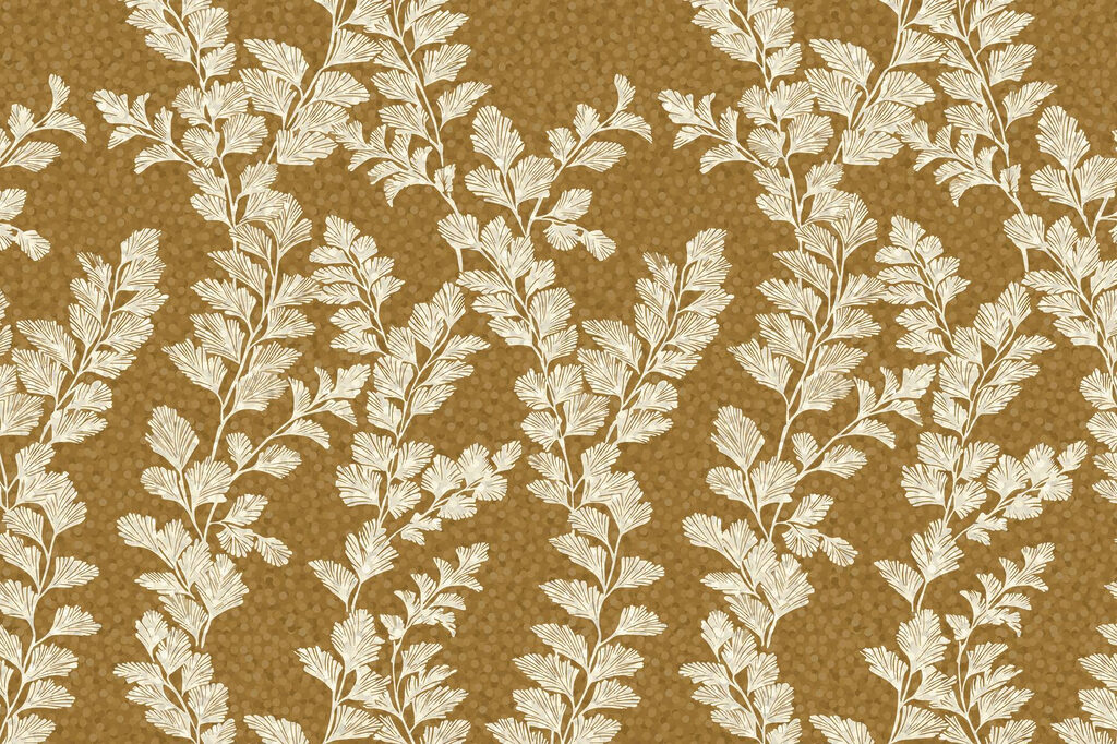 Pattern of white leaves on a brown background Pattern of white leaves on a brown background