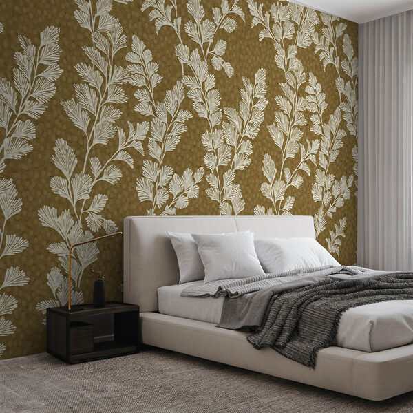Pattern of white leaves on a brown background Pattern of white leaves on a brown background