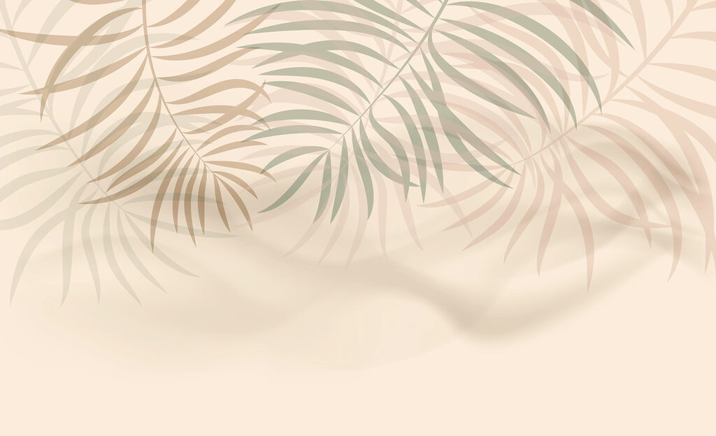 Soft palm leaves in gentle hues Soft palm leaves in gentle hues