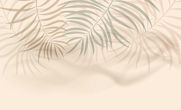 Soft palm leaves in gentle hues Soft palm leaves in gentle hues