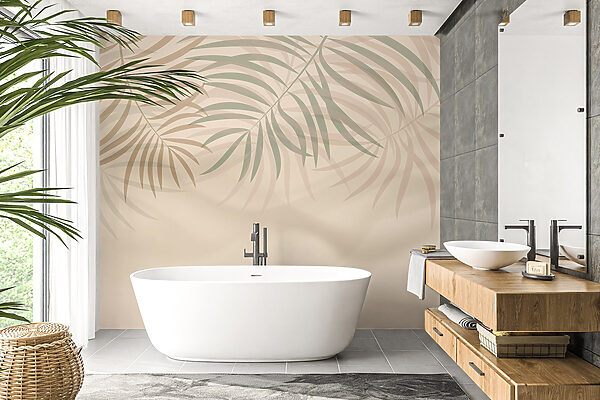 Soft palm leaves in gentle hues Soft palm leaves in gentle hues
