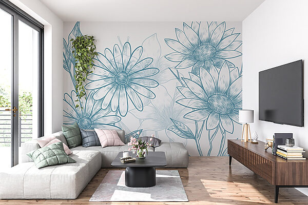 Drawing of flowers and leaves Drawing of flowers and leaves