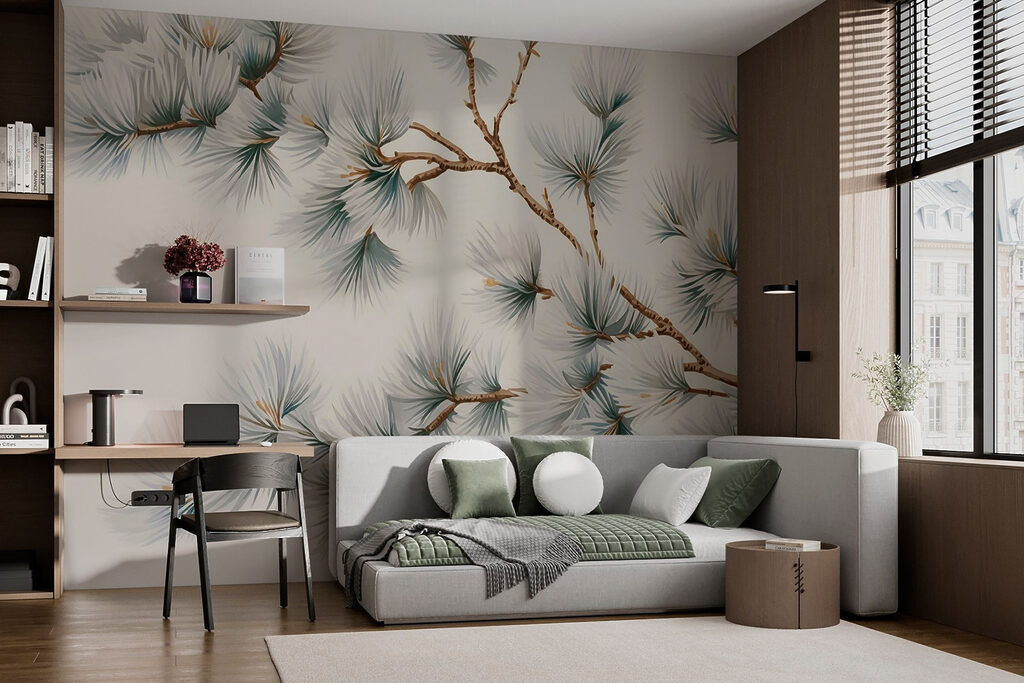 Delicate pine branches on display Delicate pine branches on display