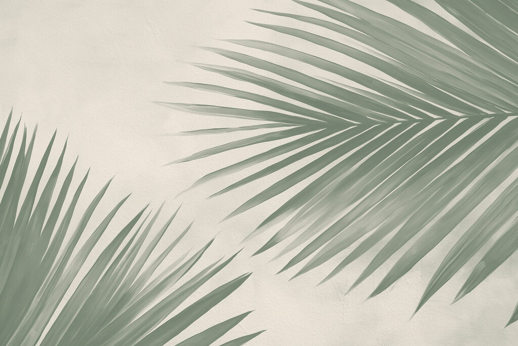 Fresh green palm leaves, nature's touch Fresh green palm leaves, nature's touch