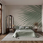 Wall murals Fresh green palm leaves, nature's touch